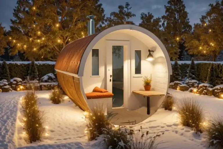 udendørs sauna tønde vinter 280 cm